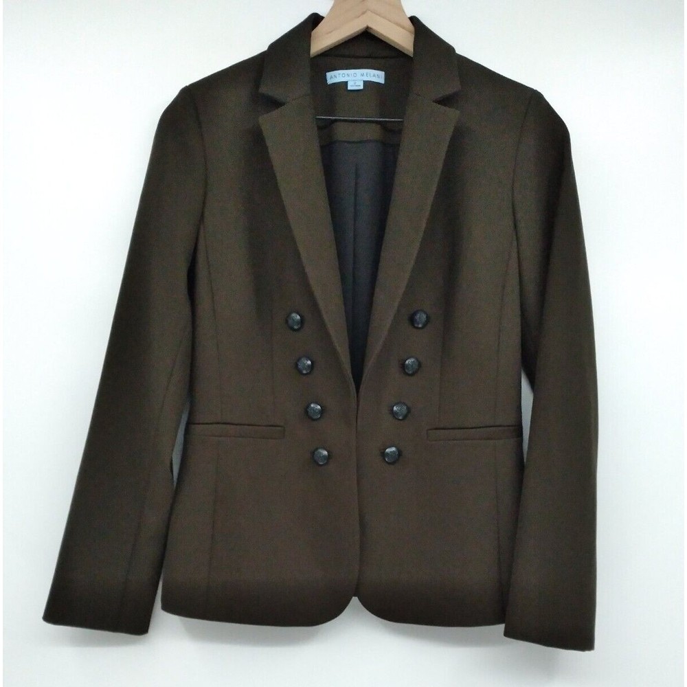 ANTONIO MELANI Olive Green Double-Breasted Blazer